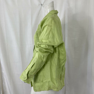 Liz Claiborne Women’s Green Linen Button Front Blouse Size 14