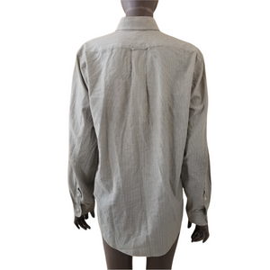 GANT Mens Brown Ivory Micro-Check Print Long Sleeve Button-Down Shirt 16 Neck 34