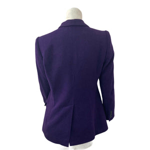 Vintage 90s Lauren Ralph Lauren Blazer Petites Fabric Purple Silk Blend Size 2P