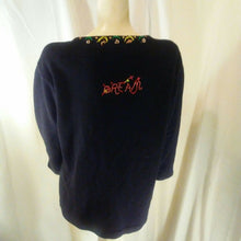 Load image into Gallery viewer, Storybook Knits Womens Vintage Black Cardigan Holiday Sweater Large