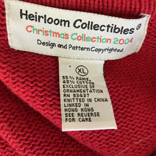 Load image into Gallery viewer, Heirloom Collectibles Christmas Collection 2004 Multicolored Zip Front Sweater