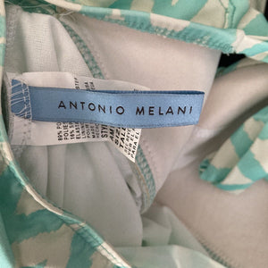 Antonio Melani Tankini Swim Top Small Green And White Striped Stretch Halter
