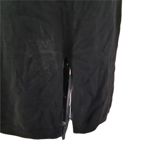 CENY Cardigan Coatigan Sweater Womens Black Open Front Knit w/Pockets Small NEW