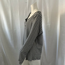 Load image into Gallery viewer, Liz Claiborne Women Plus Size Black and White Ribbed Striped Blouse 2X