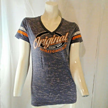 Load image into Gallery viewer, Harley Davidson Womens Gray and Orange Original 1983 T Shirt Small