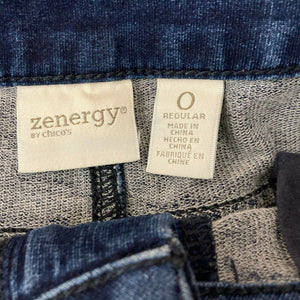 Zenergy by Chicos Womens Dark Wash Stretch Blue Jeans Chicos Size 0 Small