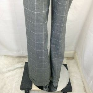 Isaac Mizrahi Womens Gray Black Silver Plaid Pants Size 6