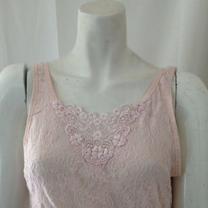 Delicates Womens Vintage Pink Lace Camisole Large