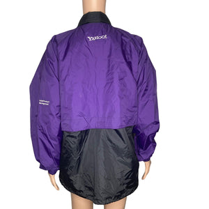 Vintage Yahoo Windbreaker Jacket Mens Medium Purple Black White Lightweight