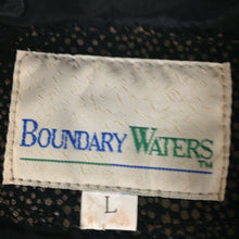 Load image into Gallery viewer, Boundary Waters Vintage Black Gold Dotted Snap Button Down Leather Vest Large