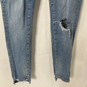 Zara Basic Z1975 Womens Ripped Distressed Medium Wash Blue Jeans size 4