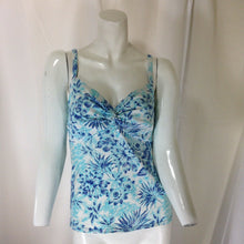 Load image into Gallery viewer, Lands End Womens Blue and White Floral Patterned Tankini Size 4