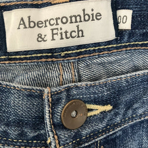Abercrombie Fitch Shorts Blue Denim Distressed Womens Size 00 Juniors low rise