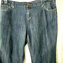 Load image into Gallery viewer, Ashley Stewart Womens Plus Size Wide Leg Dark Blue Denim Jeans Size 16W
