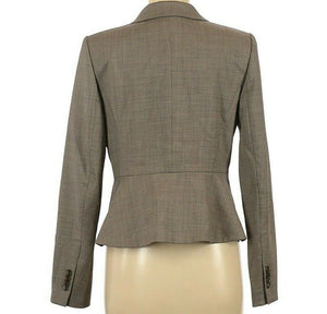 Ann Taylor Blazer Womens Gray Wool Blend Size 8