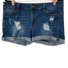Load image into Gallery viewer, Wax Jeans Shorts Butt I Love You Denim Dark Wash Distressed Small
