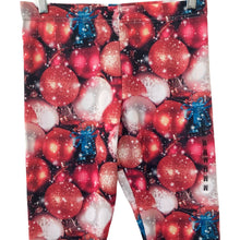 Load image into Gallery viewer, Modern Lux Legging Christmas Ball Theme Red and White Womens Size Medium New