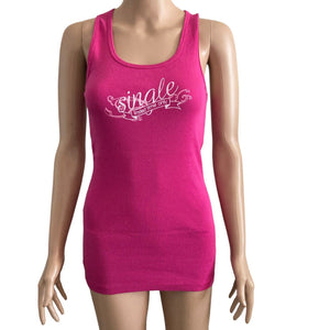 Tank Top Womens Large Hot Pink Ribbed Single Limited Time Bachelor Party