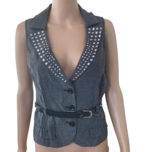 Load image into Gallery viewer, Candies Vest Womens Juniors Size 13 Gray Studded Sleeveless New