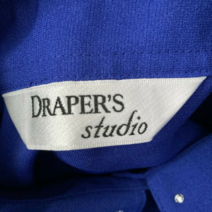 Drapers Studio Blouse Womens Size PXL Blue Rhinestone