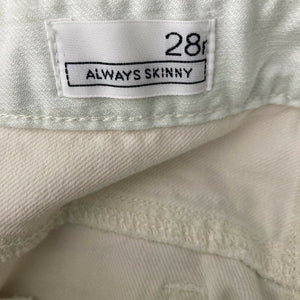 Gap 1969 Always Skinny Two Tone Pale Green and White Jeans Size 28R