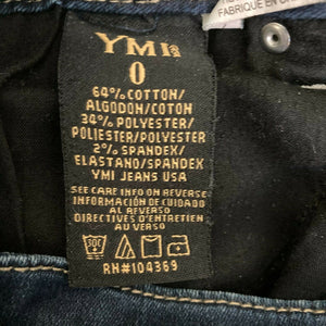 YMI Womens Dark Wash Blue Jeans Size 0