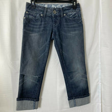 Load image into Gallery viewer, Guess Jeans Womens Dark Wash Blue Denim Cropped Capris Size 24