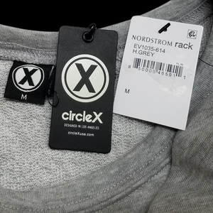 Circle X Sweatshirt Womens Gray French Terry Raglan Sleeve Pullover Medium NEW