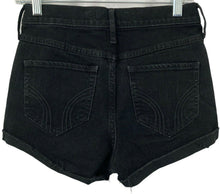 Load image into Gallery viewer, Hollister Short Shorts Black Denim Womens Juniors Size 5 27 cuffed hi rise
