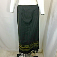 Load image into Gallery viewer, Valerie Stevens Petites Womens Olive Green Sarape Style w Fringe Skirt 6P