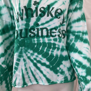 Grayson Threads Whiskey Business Womens Plus Size Cropped Green Tie Dye XXL