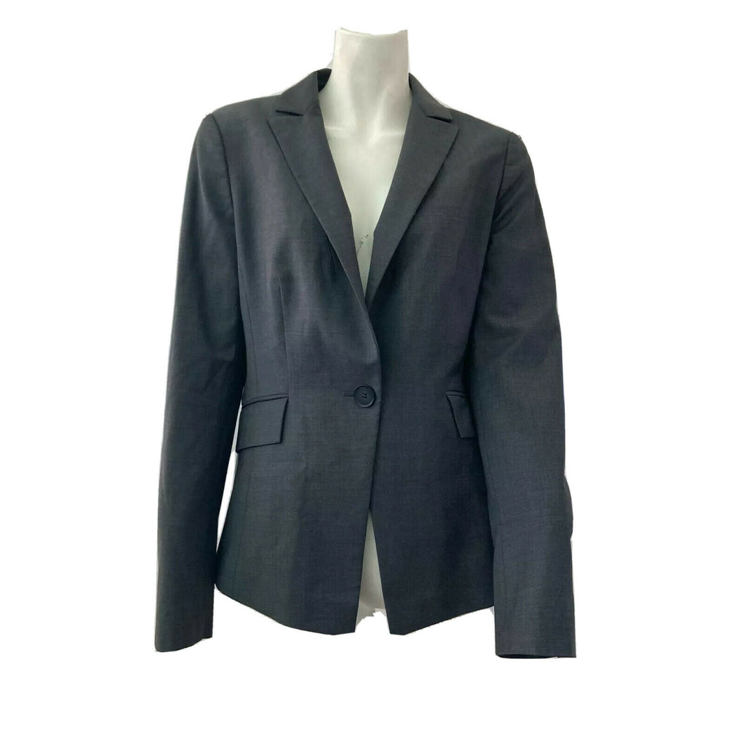 Ann Taylor Blazer Wool Blend Gray Womens Size 6