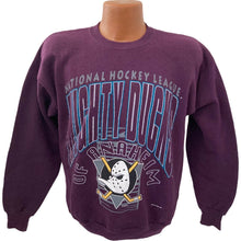 Load image into Gallery viewer, Vintage 1993 Mighty Ducks NHL Artex Sweatshirt Purple Size L 90s vtg hockey