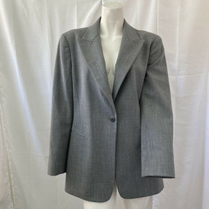 Lafayette 148 New York Womens Gray Wool Blend  Blazer Size 8