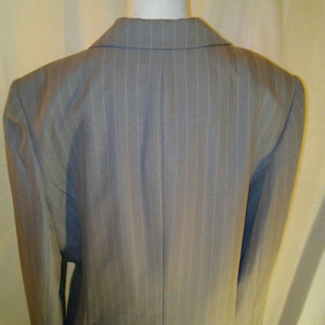 Emma James Suits Womens Plus Sized Gray Pinstriped Suit Jacket Size 16