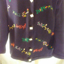 Load image into Gallery viewer, Storybook Knits Womens Vintage Black Cardigan Holiday Sweater Large