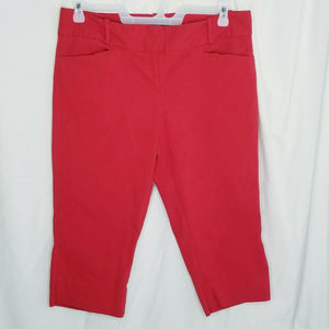 The Limited Womens Red Exact Stretch MidRise Straight Leg Pedal Pushers Pants 14