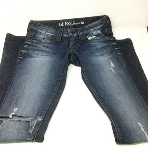 Vintage 90s Guess Los Angeles Flirty Stretch Ripped Distressed Jeans Size 24