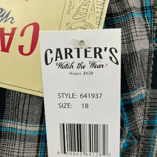 Load image into Gallery viewer, Carter&#39;s Watch The Wear Shorts Plaid Boys Size 18 Light Gray Blue Black Plaid