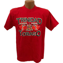 Load image into Gallery viewer, Vintage Trinidad &amp; Tobago T Shirt Mens Size Small Red Carribean Tribal Creole