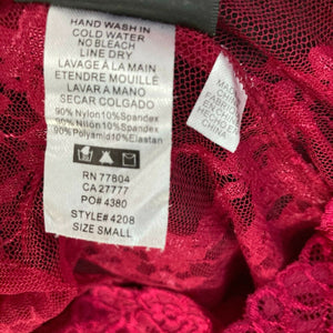 Dreamgirl Top Lace Magenta Womens Size Small Stretch