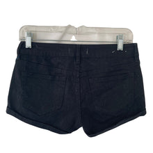 Load image into Gallery viewer, Bullhead Shorts Denim Dark Wash Roll up Women Juniors 3 Black Short Shorts
