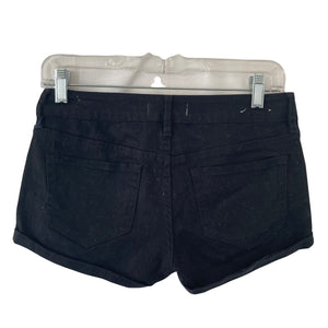 Bullhead Shorts Denim Dark Wash Roll up Women Juniors 3 Black Short Shorts