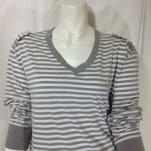 G by Guess Women's Striped Long Sleeve Shirt XL