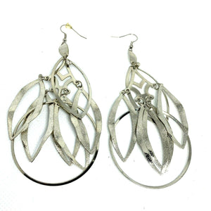 Silver Tone Sparkle Boho Chic Hanging Earrings