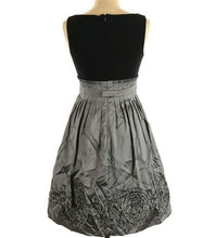 Load image into Gallery viewer, Eliza J Cocktail NY Dress Womens Petite Size 10P Gray Black Floral Applique