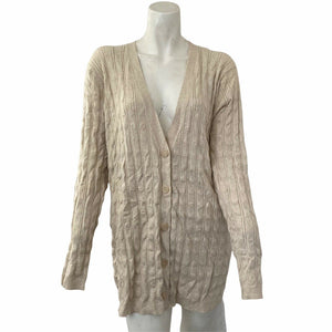 Joseph A Sweater Long Cardigan Oatmeal Heather Beige Womens Size Large