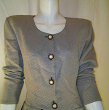 Load image into Gallery viewer, LA Belle Fashions Inc Womens Gray and Black Career Blouse Size 3