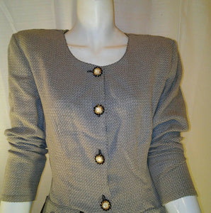 LA Belle Fashions Inc Womens Gray and Black Career Blouse Size 3