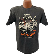 Load image into Gallery viewer, Chevy Camaro SS T Shirt Mens Size M Gray lifes a drag skulls 67 68 69 muscle car